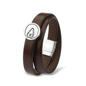 Lederarmband mit Hufabdrucknugget